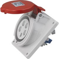 Socle de prise industrielle à encastrer à 20° IP44 - 3P+N+T - 16A - 400V AC - Eur'Ohm