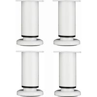 4 Stück verstellbare Möbelfüße, 12 cm, weiße runde Metall-Tischbeine für Sofa, Schrank, Bett, inklusive Schrauben