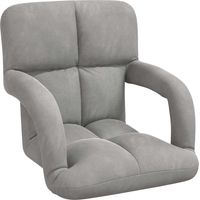 vidaXL Adjustable Floor Chair Light Grey Velvet