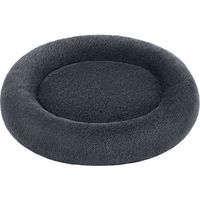 Panier pour Chien, Lit Rond en Forme de Beignet, Canapé, Coussin Central Amovible et Lavable, Tissu Peluche Doux, Ø120 cm, Gris Foncé