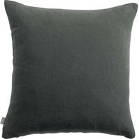Taie d'oreiller carrée 65 x 65 cm en 100% lin lavé, coloris gris tonnerre, souple et douce - PANGIVO