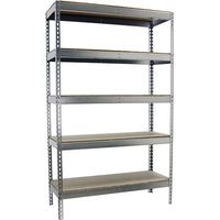 SimonRack Étagère Industrielle, 2000x1500x450 mm, 5 Niveaux en bois, 400 kg Capacité de Charge et Point de Flexion, Étagère Charge Lourde, Galvanisé/Bois - Ecoforte