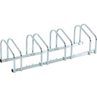 Support Acier Parking 4 Vélos Sol ou Mur 110x33x27 cm Argent