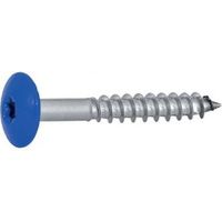 100 Vis de Façade Tête Cylindrique Extra Large Six Lobes 4.8 x 38 mm RAL 5010 Bleu - Inox A2 - D-Work