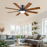 Kviflon ventilateur de plafond encastré marron 132 cm, LED, 8 pales
