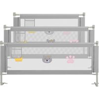 Randaco 3X Bettgitter Bettschutzgitter Kinderbettgitter Bettschutz Babybettgitter Baby Rausfallschutz für Kinder Bett Grau 180+200+200cm
