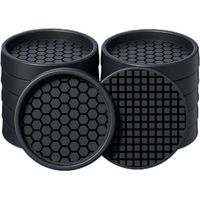 Confezione da 12 sottobicchieri rotondi da 5 cm per mobili in legno duro, protezioni antiscivolo per tazze, letti, divani, fermamobili per evitare scivolamenti (nero)
