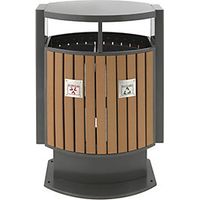 Abfallbehälter für außen Volumen 2 x 39 l BxHxT 400 x 1000 x