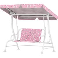 Dondolo Altalena Giardino 2 Posti Bambini Rose 112x75x120 cm