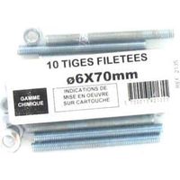 Confezione 10 Barre filettate diametro M6 Batifix 6 x 70mm