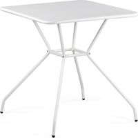 Tavolo quadrato 70x70 in acciaio da giardino, bianco