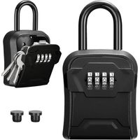 Lock Box, Wall Mounted Key Lock Box and Portable Combination Box with Resettable Code, Security Box for Outdoor House Keys, Replacement Key Storage
