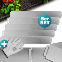 Flower bed edging set of 5 galvanised steel 5m x 14cm