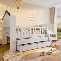 letto salvaspazio 90x200 con cassetti LED bianco OKMYHOME