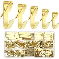 Metall-Wandhaken-Set mit Nagelset, Wandfotohalter, Bilderrahmenaufhänger für Bilderrahmen, Spiegelbefestigung, Wanddekoration (Goldfarben)