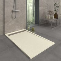 Plato de ducha resina ORION crema 80x190 cm rejilla acero inox.