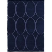 Tapis salon et chambre en laine 120x180 bleu marine rectangle fait à la main