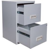 Pierre Henry 2 Drawer Maxi Tall Filing Cabinet - Silver