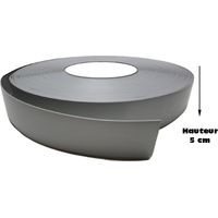 Madeinnature – Plinthe souple autoadhésive PVC 50mm – Résistante à l'eau et aux chocs – Pour tous types de sols – Longueur 5 mètres – Gris clair
