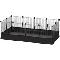 Valla Metálica para Mascotas 12 Paneles DIY Impermeable Cobayas Erizos 120x60x40 cm Noir