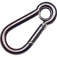WOLFPACK LINEA PROFESIONAL mosqueton bombero inoxidable con ojo. 100 mm. uso domestico