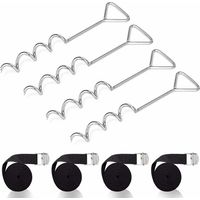 Set d'ancrage pour Trampoline, À Toute épreuve Trampoline kit d'ancrage, Kit d'ancrage au Sol avec 4 Sardines et Sangles