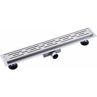 FugaFlow Eccelente Vetro Caniveau de douche 160cm avec grille et bride de sol Inox