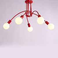 Axhup – Plafonnier industriel rétro en métal E27 – 5 lumières – Longueur 60 cm – Puissance 40W – Pour salon, chambre, salle à manger