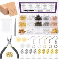 Lot de 1 430 boucles d'oreilles hypoallergéniques et crochets - Avec anneaux ouverts en silicone souple et transparent - Pour boucles d'oreilles et boucles d'oreilles lourdes - Sans danger
