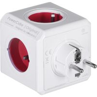 Allocacoc PowerCube Original Type E Indoor 5AC Outlet(s) Red Multiple Base - Multiple Base (Indoor, 5 AC Outlets, Type E (FR), Red, CE, 16 A)