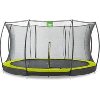 EXIT Silhouette Ground Trampoline 14ft with Safety Net – Green