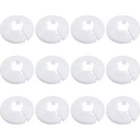 12 Pcs Cache Tuyau, Cache Tuyau Radiateur,Cache Tuyau Plomberie Collier Radiateur,Pour tubes de chauffage à eau 15 mm couronnes de radiateurs-Blanc