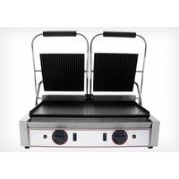 Plaque de Grill - Lisse et Striée - Double - 1800W x2 - Beckers