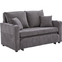 Canapé Multifonctionnel Tissu Chenille Gris 139.00x73.00x83.00 cm ZIPSOFA Canapé