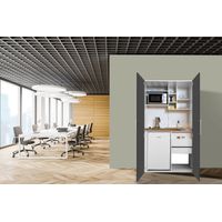 Cuisine Cuisine de bureau Mini-cuisine Single Blanc Gris Peter 104 cm Respekta