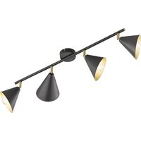 LED Spotleiste schwenkbar Deckenlampe 4 Flammig Deckenleuchte anthrazit gold, 4x E14, LxH 72x21 cm Wofi 10159