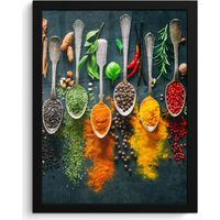 Framed Poster Herbs - Spices - Spoons 30x40 cm