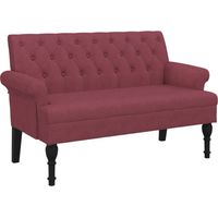 Banc intérieur avec dossier rouge bordeaux 120x62x75,5 cm tissu fr9638 - Maison La Vie