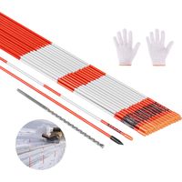 VEVOR Driveway Markers, 500Pcs 48 in Long 1/4 in Dia, Hi-Visibility Driveway Reflectors with 12 in Steel Drill Bits, Reflective Snow Sticks Fiberglass Pole for Parking Lots, Walkways, Snow Plowing