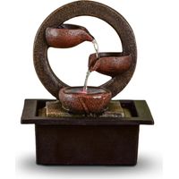 ZEN'LIGHT, fontana interna Zen Terai, decorazione per la casa originale, flusso d'acqua naturale, illuminazione a led multicolore, pompa silenziosa, L 17 x L 21 x H 25 cm