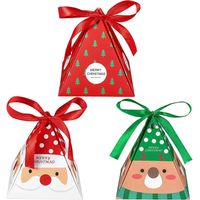 YeahiBaby Lot de 15 boîtes à bonbons de Noël, motif Père Noël, renne et sapin, contenants pour friandises au chocolat, cadeaux pour les fêtes de fin d'année