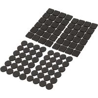 pièces de 24 bâtonnets/pièce de 3 mm, 2 patins arrondis et 2 patins carrés, patins adhésifs pour meubles, butées de meubles avec coussinet en caoutchouc pour protéger le sol.-Black