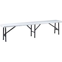 panca da campeggio pieghevole eurogarden in polietilene bianco 183x30x44 cm