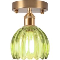 Plafones Moderno Lampara Techo De Vidrio Lampara Techo Vintage E27 Para Sala De Estar Comedor Cocina Verde
