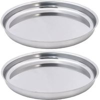 Set di 2 vassoi per frutti di mare in inox FACKELMANN 34,7 cm rotondi con bordi rialzati