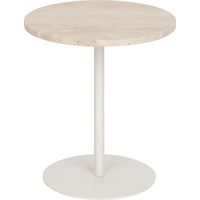Atmosphera – Table à café en travertin – Plateau en résine époxy – Base en métal – Diamètre 40 cm – Hauteur 45 cm – Poids 8,8 kg