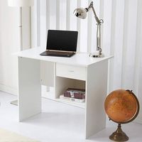 Computer Desk with Drawer and Open Storage Space - White