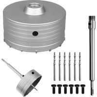 Scie à Cloche Trépan Ø130 mm, Mèche de forage en béton avec manche rond de 220 mm SDS Plus, Forage Outils de Noyau Creux Trépan de Carottage pour Marbre, Granit, Béton