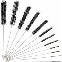 ZVD-12pièce Tube Brosse de Nettoyage,Goupillon Nettoyage,Brosse de Nettoyage Tube pour Bouteille en Verre Bébé Biberon Bouilloire Clavier, Tuyau Brosses de Nettoyage,Brosse de Nettoyage Bouteille -Ver
