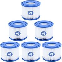 Lot de 6 Cartouches filtrantes pour Piscine Type VI, Cartouche Filtre pour Bestway Pompe de Piscine, Filtre de Piscine Intex pour Lay-Z-Spa, Miami, Monaco, Vegas
